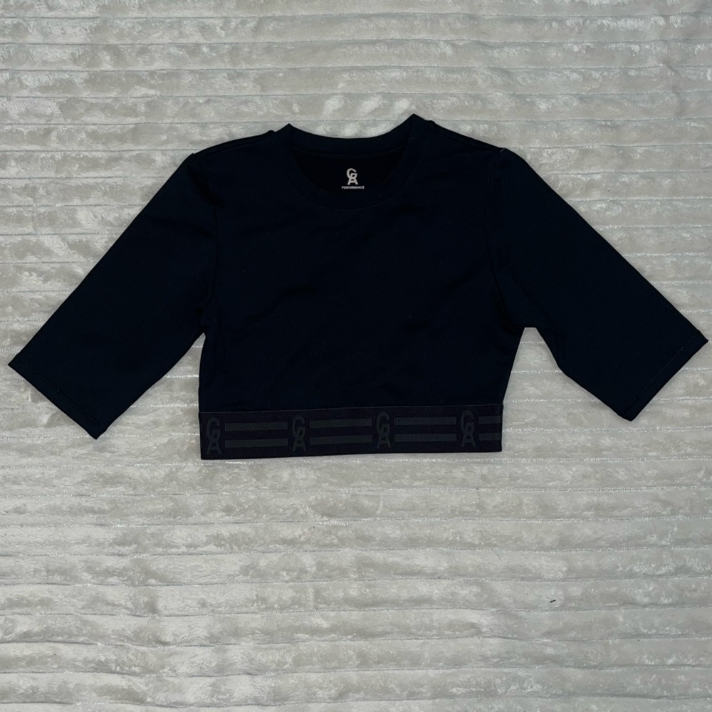 Good American Performance Branded Elastic Cropped Top • GA Size 2 (Medium)